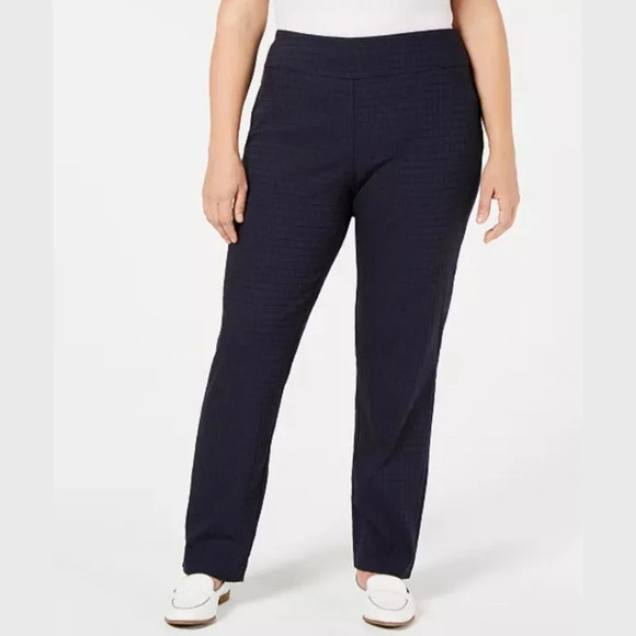 NWT Charter Club Cambridge Slim Leg Waist Smoothing Flocked Floral Pants 20W - Picture 1 of 15